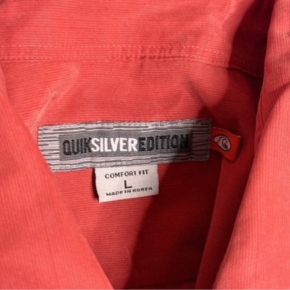 Vintage Quiksilver Mens L Short sleeve Shirt Terracotta Y2K  Beachwear - Picture 12 of 15